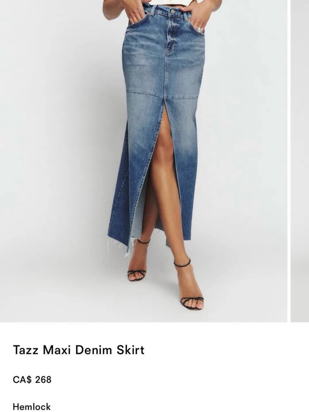 Reformation tazz denim skirt